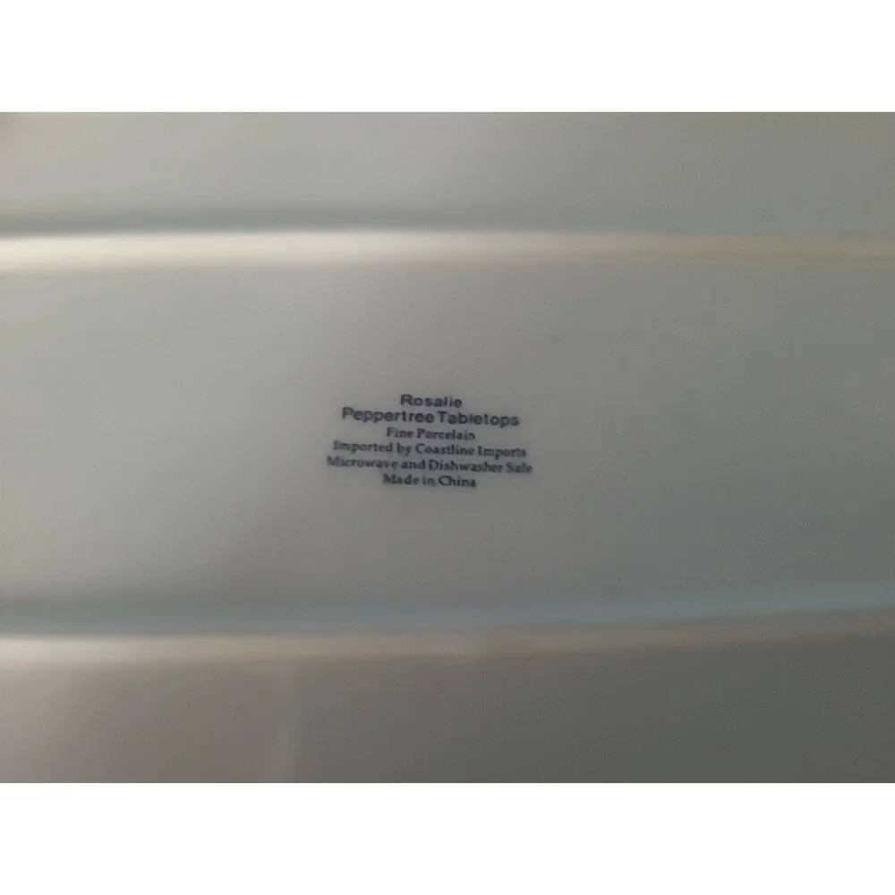 Rosalie Peppertree Tabletops Fine Porcelain Ivory Floral Platter Roses Butterfly